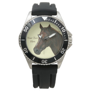 equine picture of chestnut mare brown horse watch