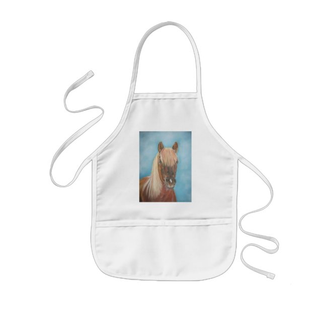 equine picture of chestnut mare horse kids' apron (Front)