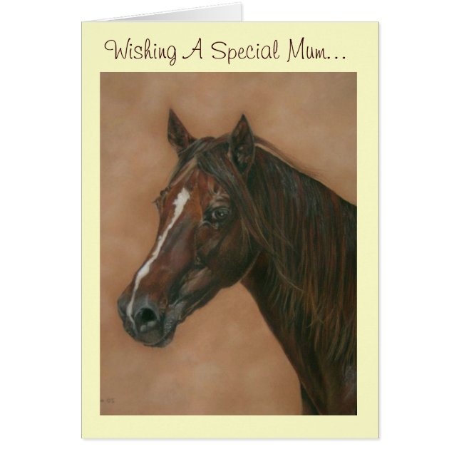 equine portrait of chestnut mare brown horse cards (Front)