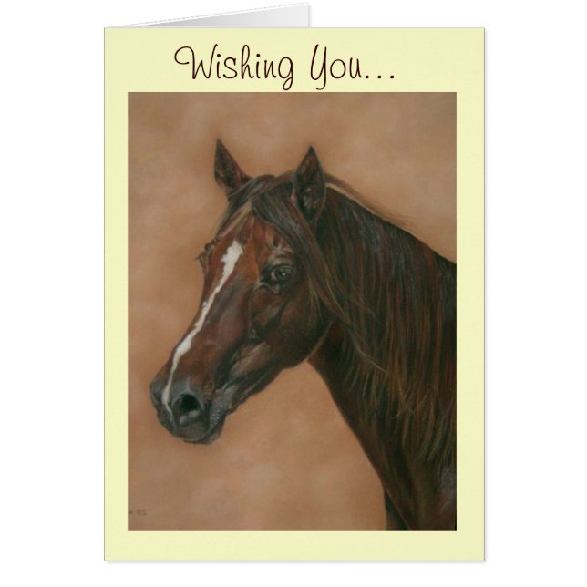 equine portrait of chestnut mare brown horse cards (Front)