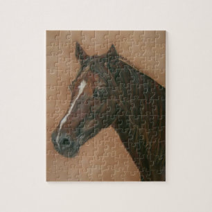 equine portrait of chestnut mare brown horse jigsaw puzzle