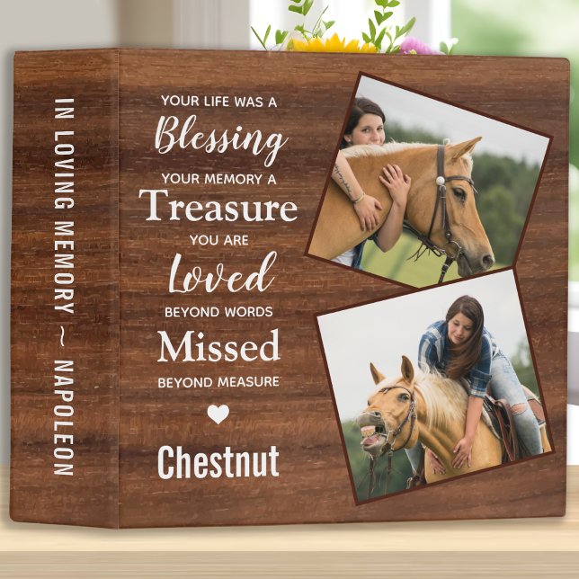 Equine Remembrance Horse Memorial Photo Album 3 Ring Binder (Creator Uploaded)