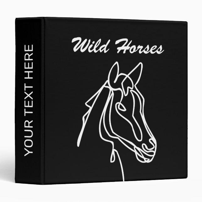 Equine sport custom binder with horse logo (Front/Spine)
