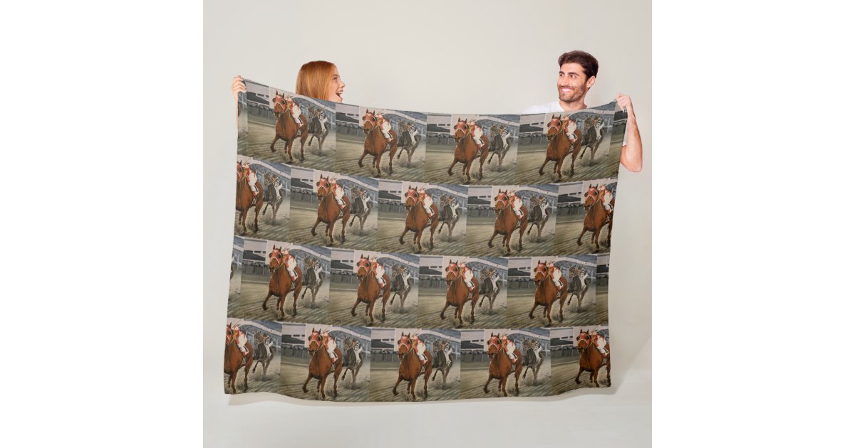 Equine Thoroughbred Wins Horse Race Fleece Blanket Zazzle