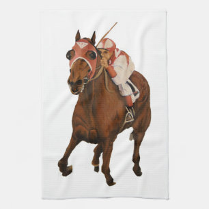 Equine Thoroughbred Wins Horse Race Kitchen Towel