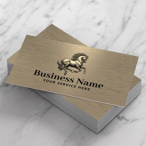 Equine Training Horse Riding Equestrian Gold Business Card