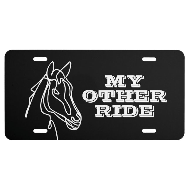 Equine vanity license Plate with horse logo (Front)