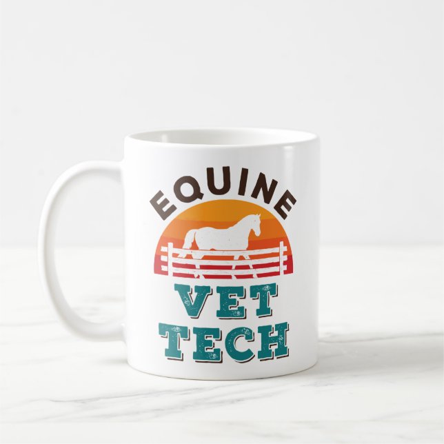 Equine Vet Tech Horse Veterinary Technician Coffee Mug (Left)