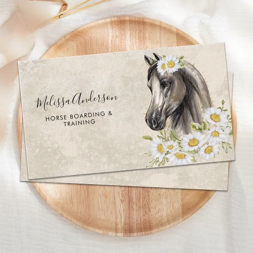 Equine Vintage Horse Daisy Personalized Equestrian Business Card