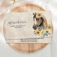Equine Vintage Horse Sunflowers Equestrian Business Card at Zazzle