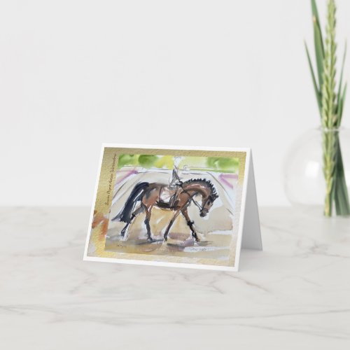 Equine Watercolor Art Folded Greeting Card