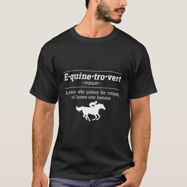 Equinetrovert Tshirt Horse Definition (Front)