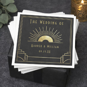 Equinox art deco gold sunburst napkins