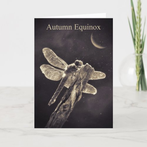 Equinox Autumn Mabon with Dragonfly Card
