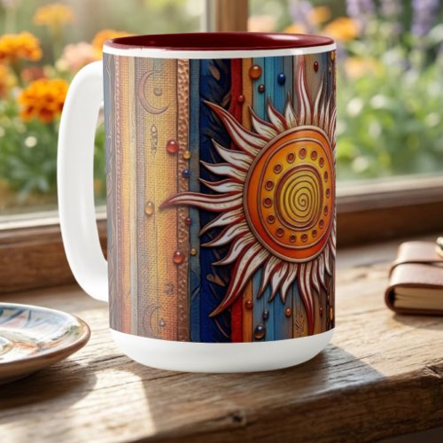 Equinox Mandala Sun Two-Tone Coffee Mug