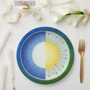 Equinox Sun and Moon Paper Plates