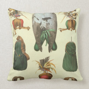 Equipment for Falconry, from 'Traite de Fauconneri Throw Pillow
