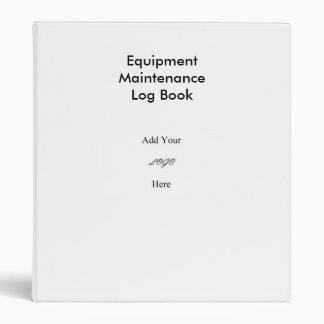 Equipment Maintenance Log Book 1" Binder