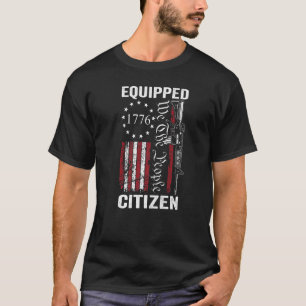 Equipped Citizen - USA Flag Pro Gun 2nd Amendment  T-Shirt