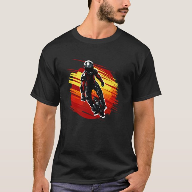 Equipped Stuntman on Unicycle T-Shirt (Front)