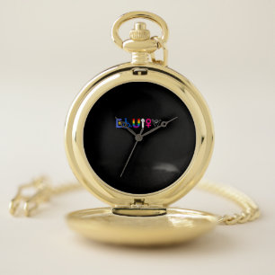_EQUITY_ Equal Rights LGBTQ Ally Unity Pride Femin Pocket Watch