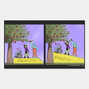 Equity vs Equality Rectangular Sticker