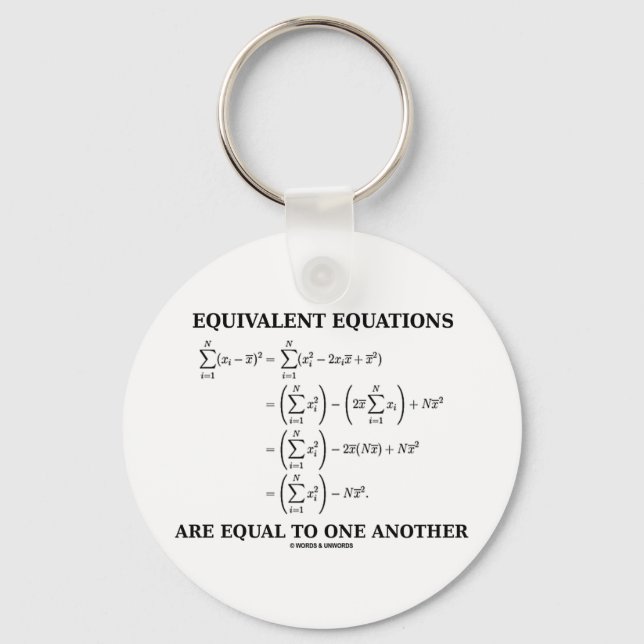 Equivalent Equations Are Equal To One Another Keychain (Front)