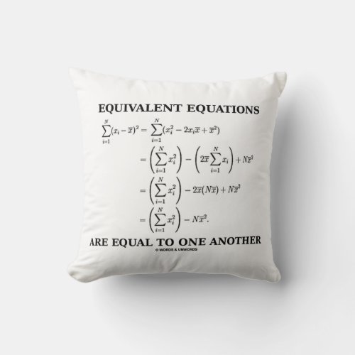 Equivalent Equations Are Equal To One Another Throw Pillow