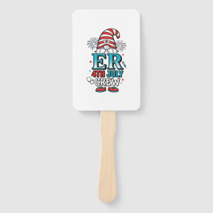 ER 4th July Crew Patriotic Gnome Shirt Design_1 Hand Fan