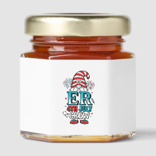 ER 4th July Crew Patriotic Gnome Shirt Design_1 Honey Jar Favors