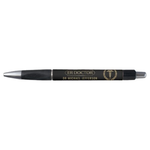 ER Doctor _ Medical Symbol _ Black and Gold Pen