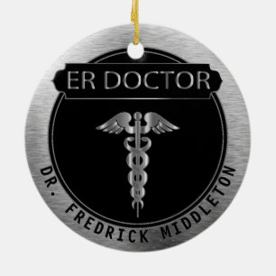 ER Doctor 👨⚕️ - UpScale Black and Silver Ceramic Ornament