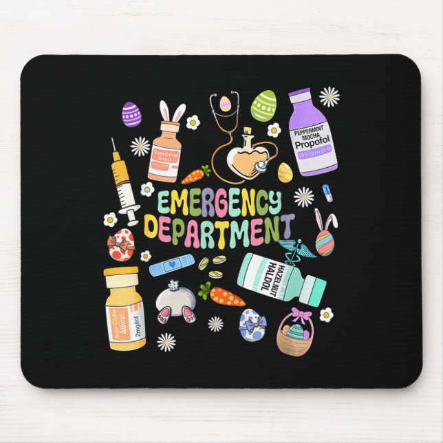 Er Easter Nurse Crew Easter Day Emergency Room Nur Mouse Pad (Front)