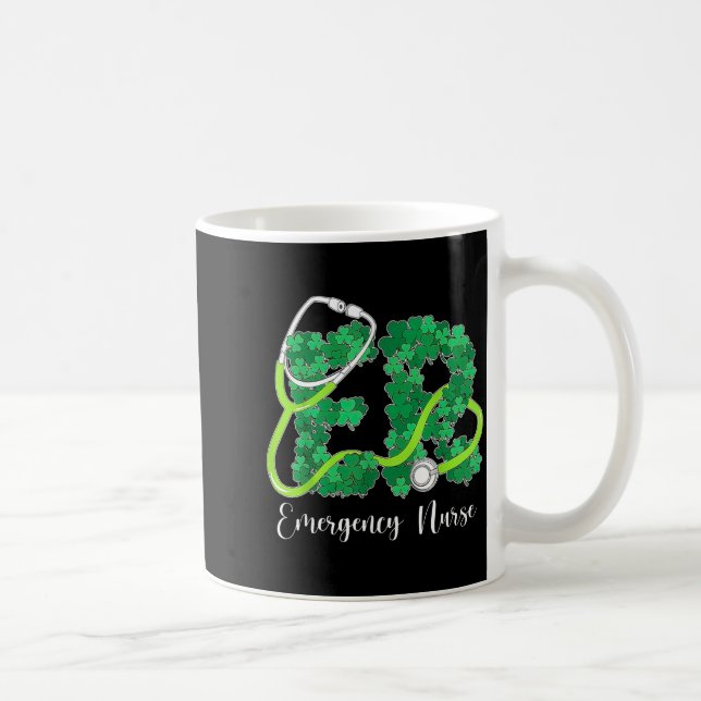 Er Emergency Nurse Stethoscope St. Patrick's Day S Coffee Mug (Right)