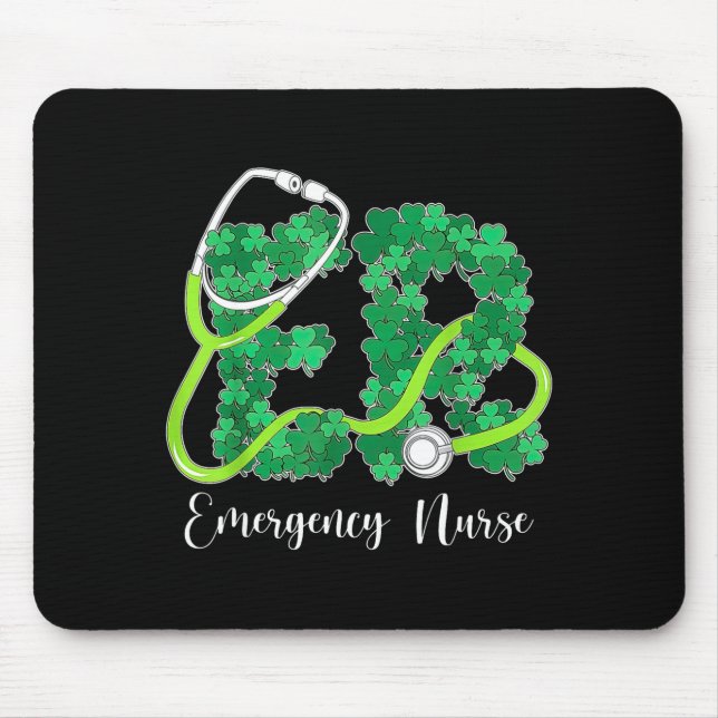 Er Emergency Nurse Stethoscope St. Patrick's Day S Mouse Pad (Front)