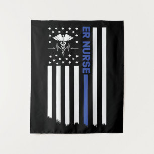 ER Nurse American Flag Nursing ER EMT Nurse Tapestry