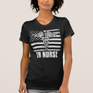 ER Nurse American Flag T-Shirt