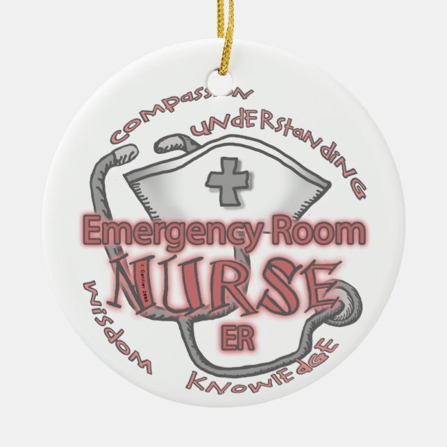 ER Nurse Axiom Ceramic Ornament (Front)