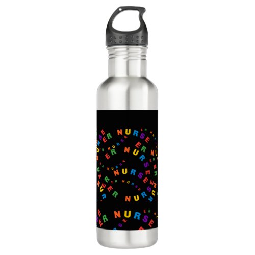 ER Nurse Black Stainless Steel Water Bottle