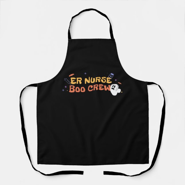 ER Nurse Boo Crew Emergency Room Nurse Halloween C Apron (Front)