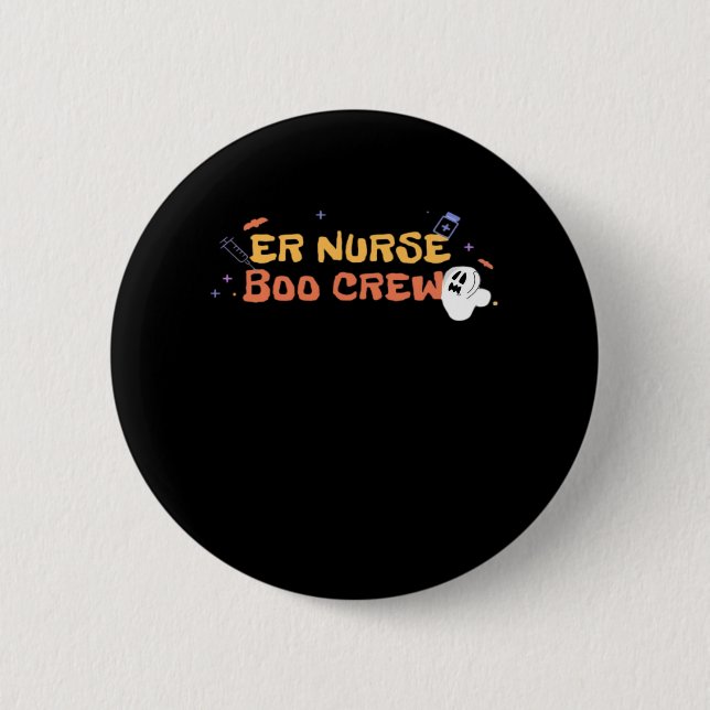 ER Nurse Boo Crew Emergency Room Nurse Halloween C Button (Front)