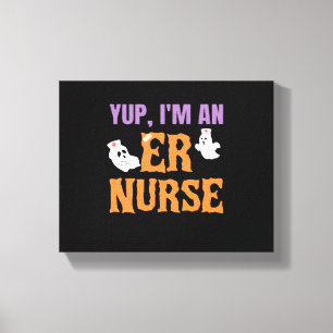 ER Nurse Boo Crew Emergency Room Nurse Halloween C Canvas Print