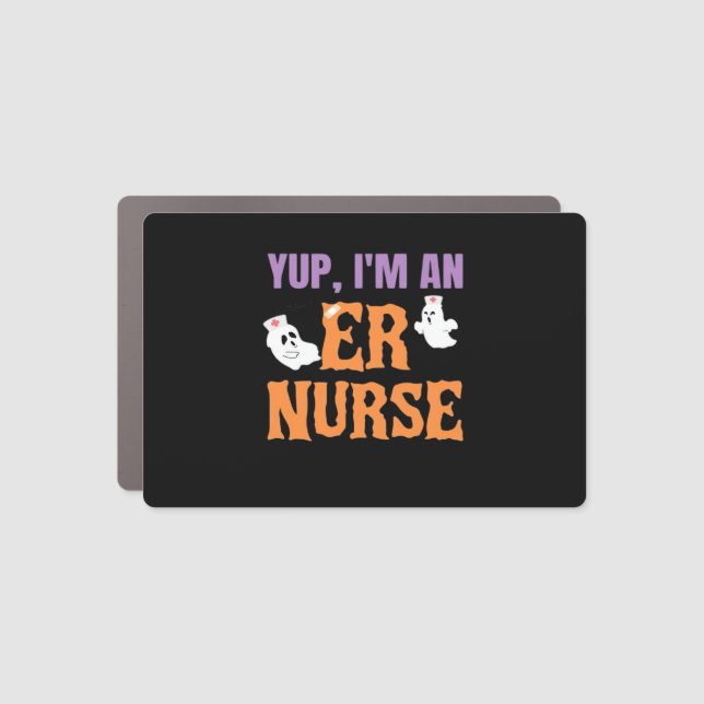 ER Nurse Boo Crew Emergency Room Nurse Halloween C Car Magnet (Front)
