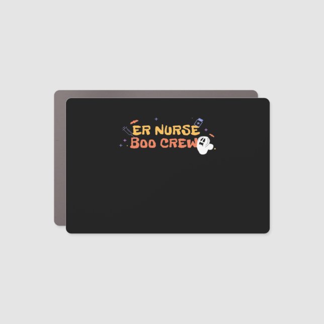 ER Nurse Boo Crew Emergency Room Nurse Halloween C Car Magnet (Front)