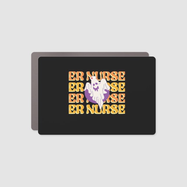 ER Nurse Boo Crew Emergency Room Nurse Halloween C Car Magnet (Front)