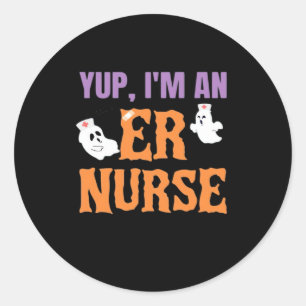 ER Nurse Boo Crew Emergency Room Nurse Halloween C Classic Round Sticker