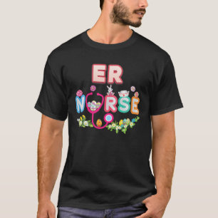 ER Nurse Bunny Easter Eggs Hunt Nursing Day Lovely T-Shirt