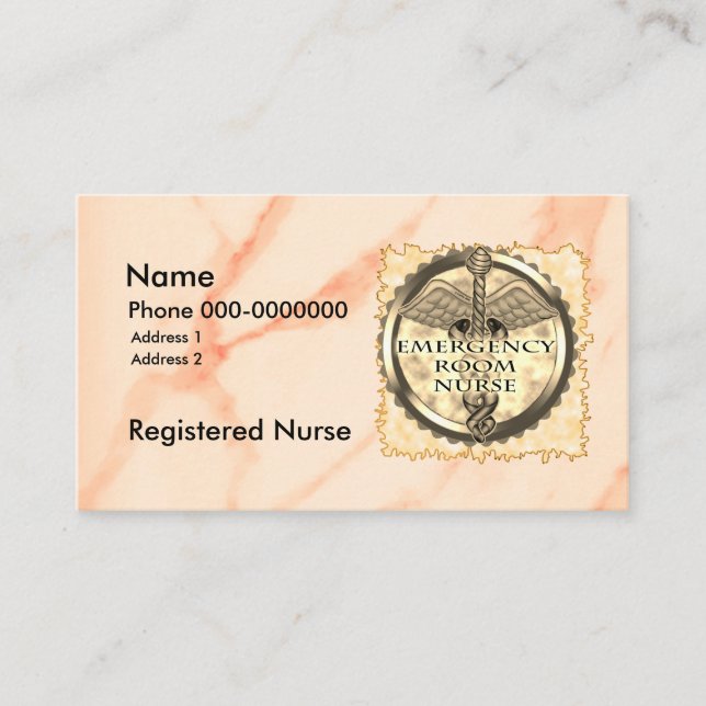 ER Nurse Caduceus Business Card (Front)