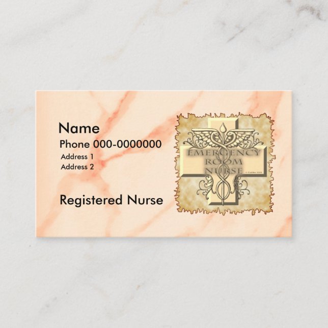 ER Nurse Caduceus Business Card (Front)