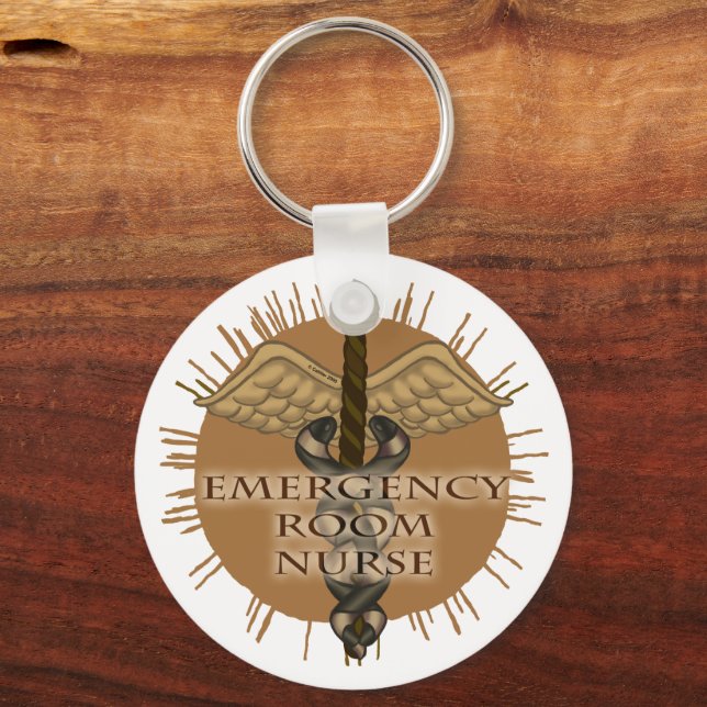 ER Nurse Caduceus Keychain (Front)